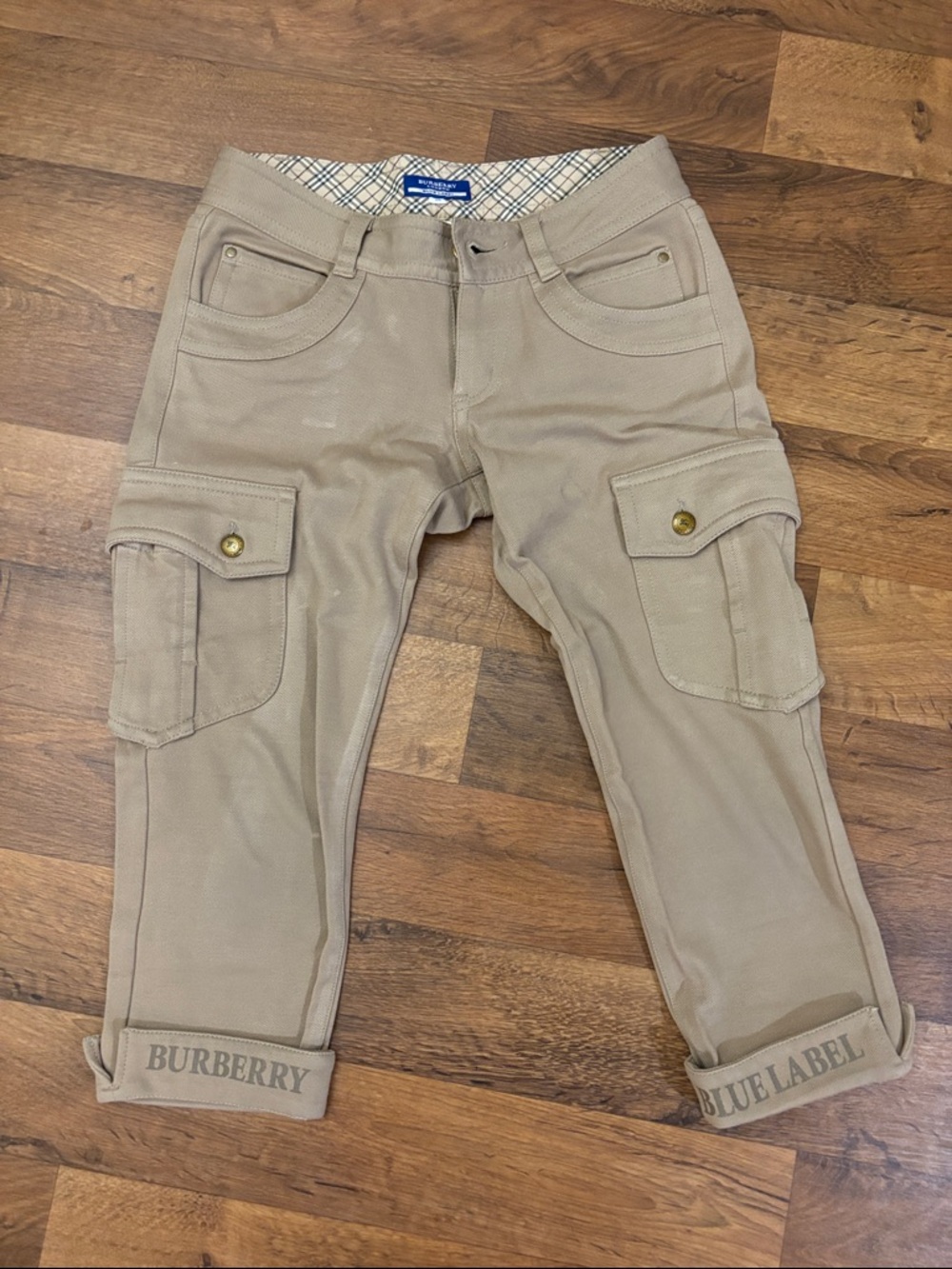 Burberry Blue Label Tan Cargo Capri